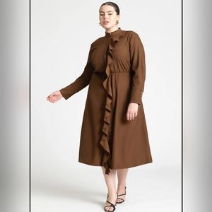 Eloquii Plus Size Cascade Midi Dress CorpCore OfficeCore Boardroom